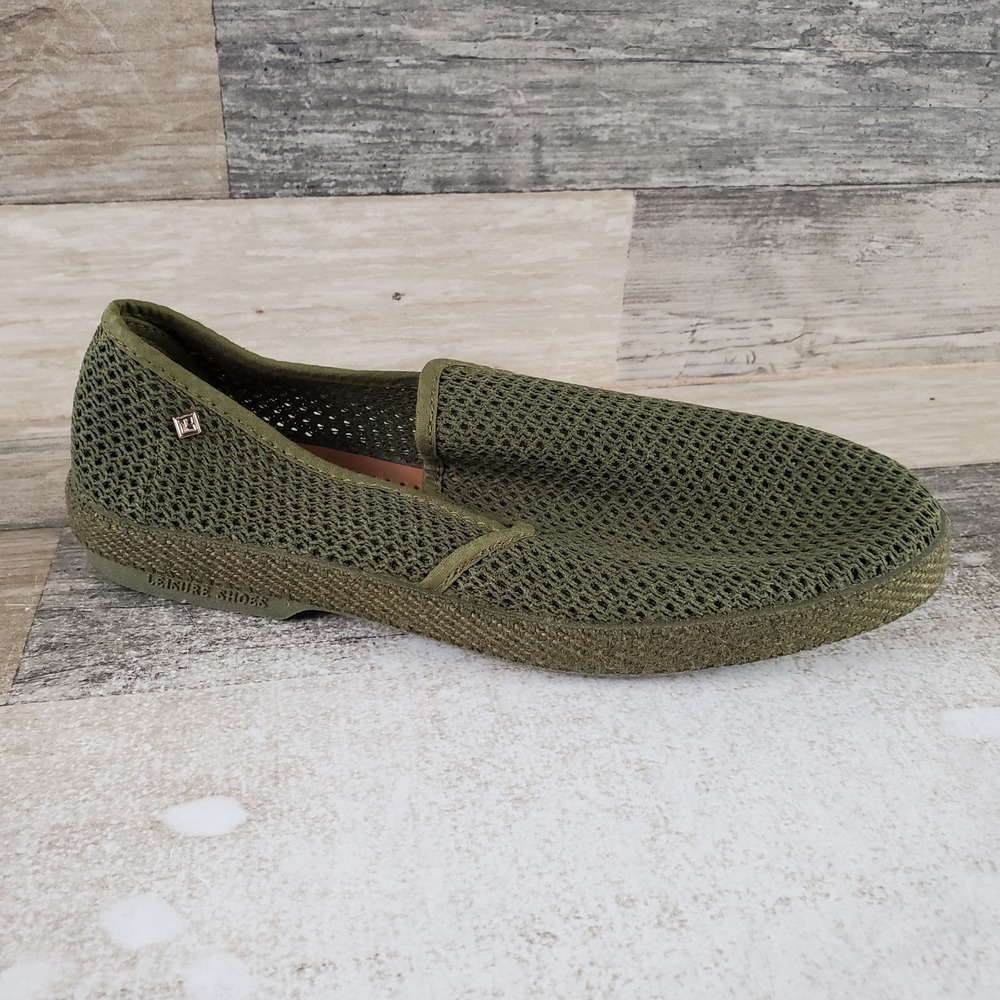 Rivieras Classic Womens Loafers Shoes Sz 8 Army Green Mesh Slip-On Sneakers